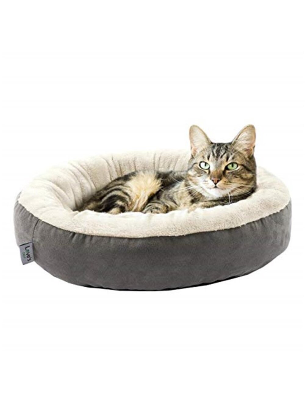 Round Donut Cat and Dog Cushion Bed, 20in Bed for Cats or Small